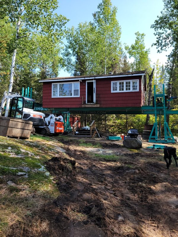 Home elevated for foundation work
