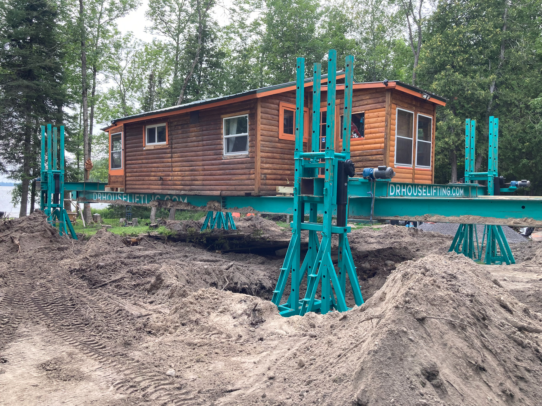 On-site work during a home elevation project