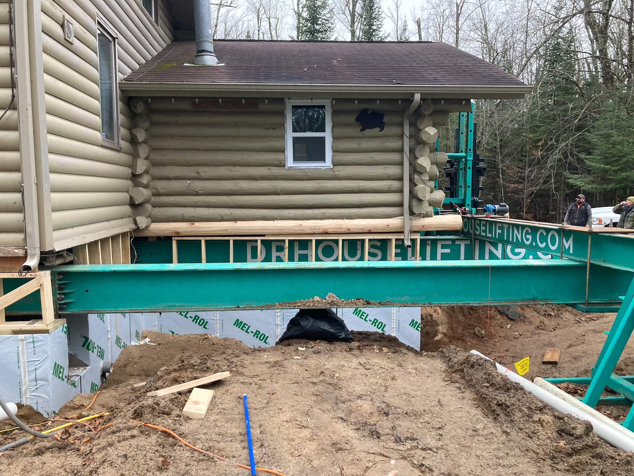 Lifting equipment positioned under the structure